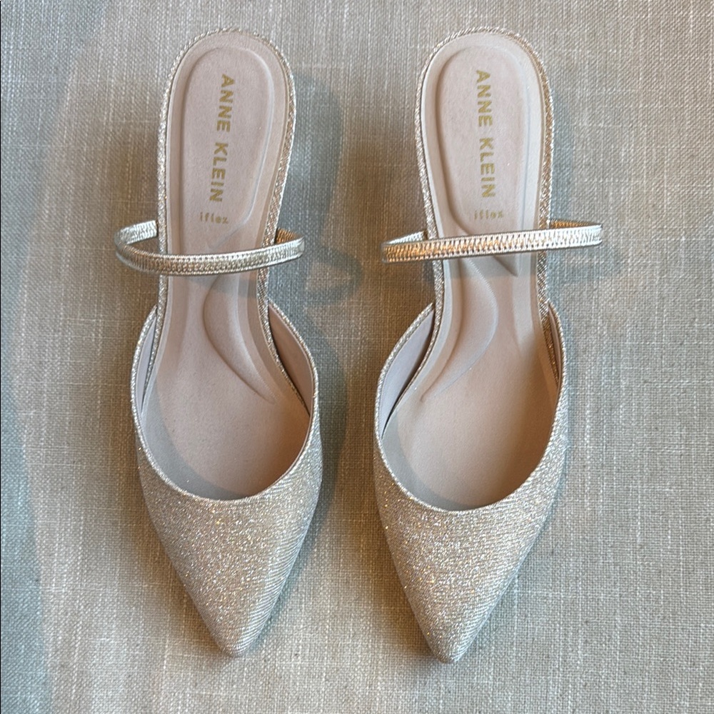 Anne Klein Glitter Pointed-Toe Heels
